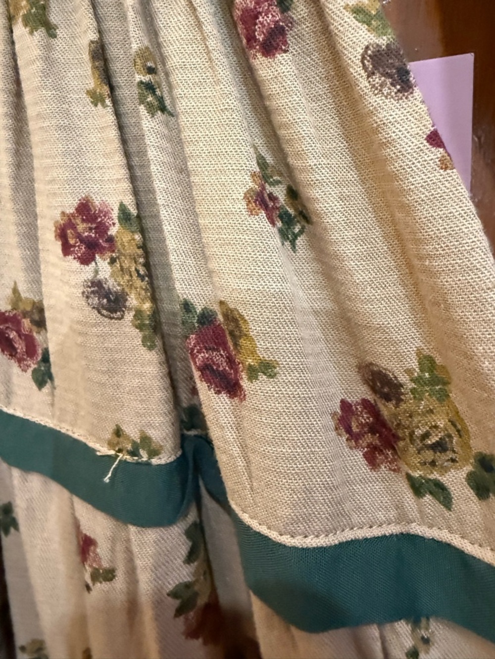 Ivy City Beige Floral Smocked Maxi Dress with - Picture 3 of 4